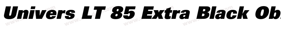 Univers LT 85 Extra Black Oblique字体转换